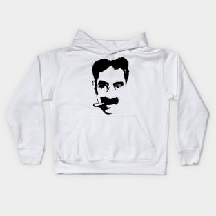 Groucho Marx Pop Art Portrait in Black and White Kids Hoodie